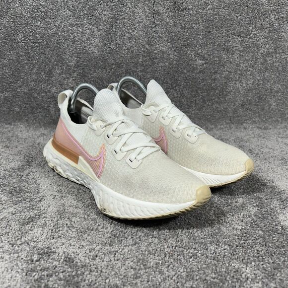 Nike React Infinity FlyKnit CD4372-103 Woman's Size 9.5 White Running Shoes Used - Picture 4 of 13